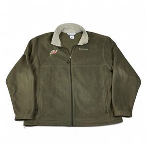 Columbia Fleece Jacket Mens XL Green Zip Outdoor Layer